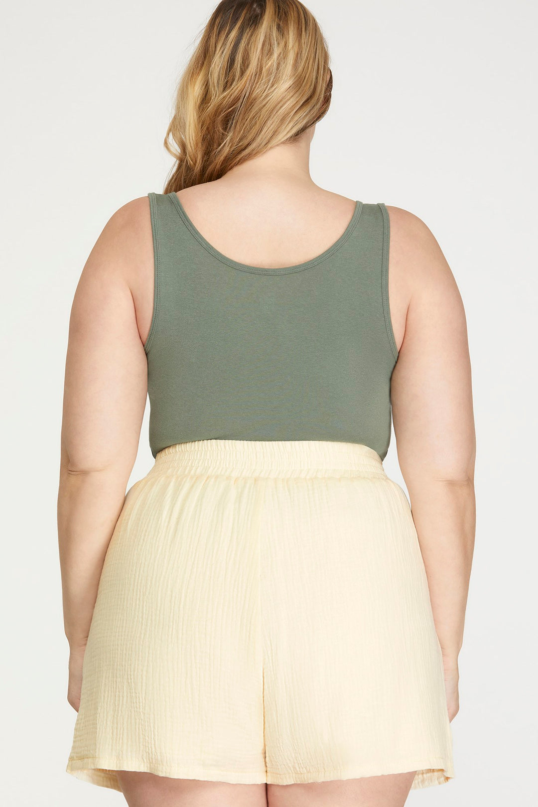 PLUS WOVEN SHORT PANTS WITH SIDE POCKETS-SKPSY3389R