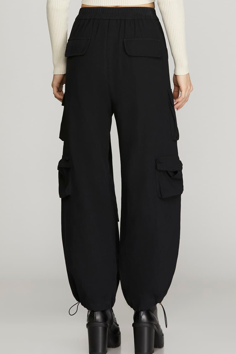 MULTI POCKET WIDE LEG CARGO PANTS-SKSY7007