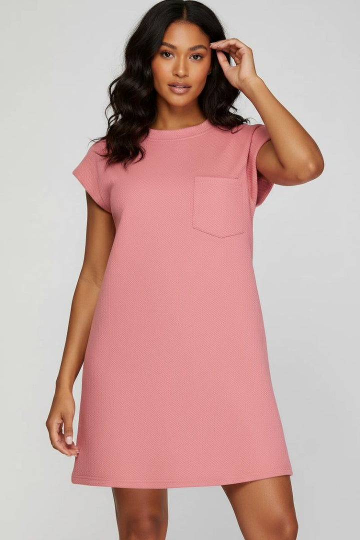 SLEEVELESS TEXTURED MINI DRESS SKSY7152