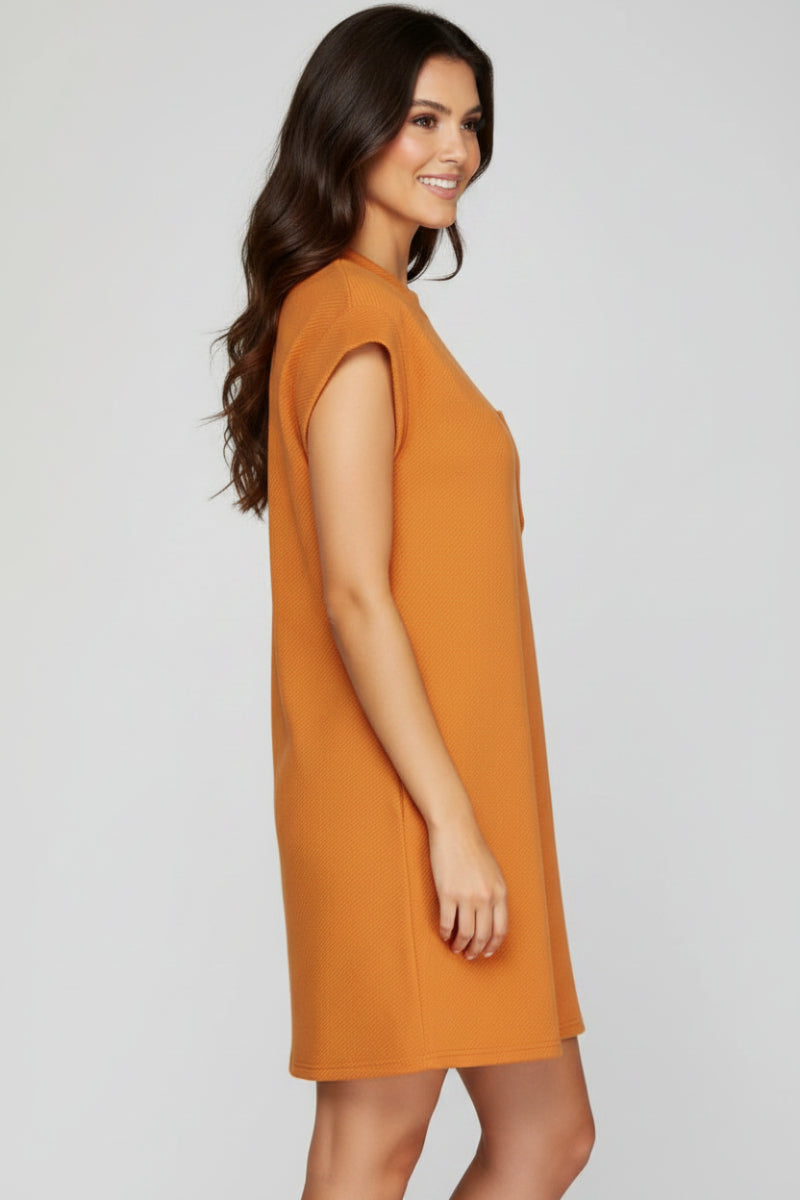 SLEEVELESS TEXTURED MINI DRESS SKSY7152