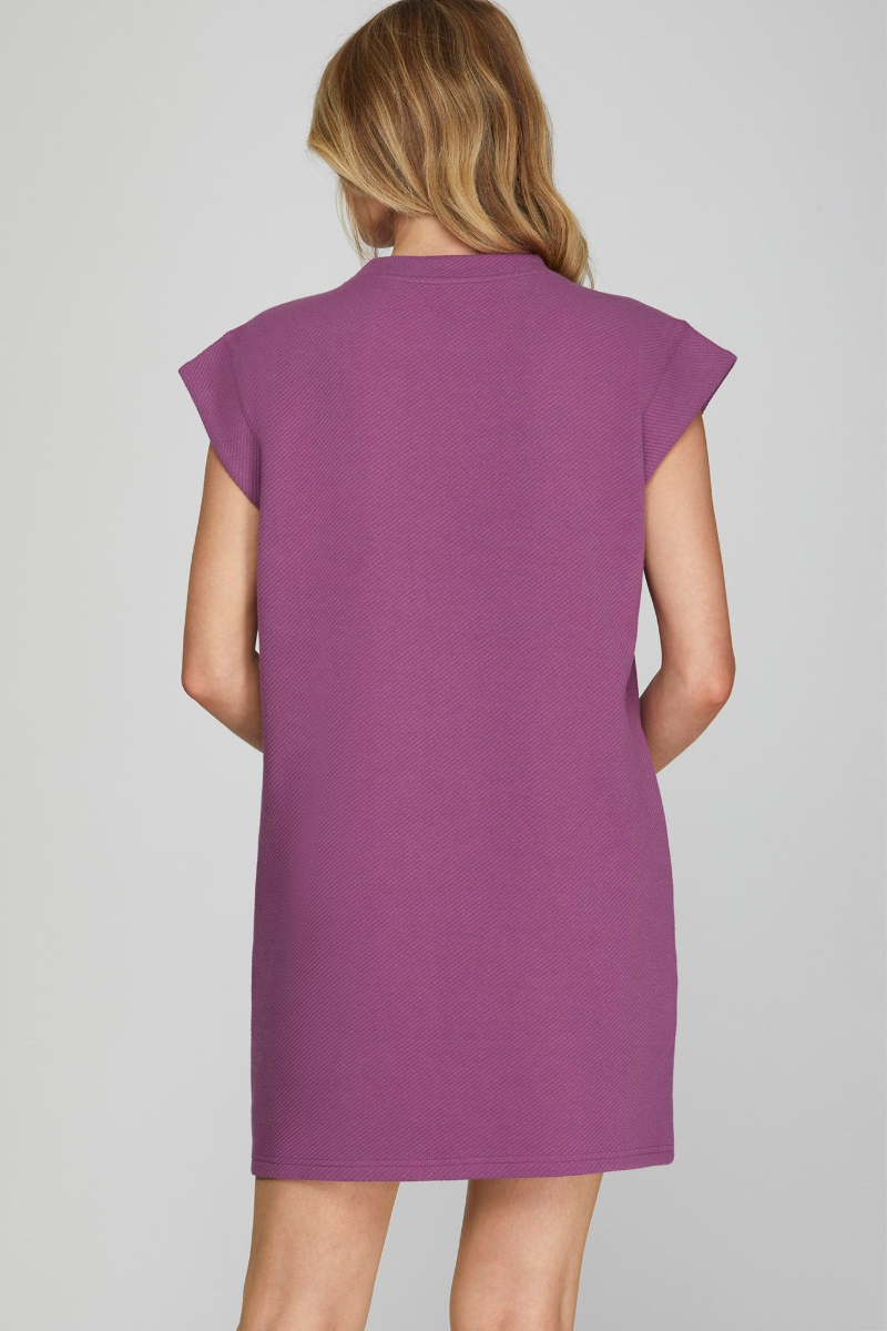 SLEEVELESS TEXTURED WITH SIDE POCKET MINI DRESS SKSY7152R