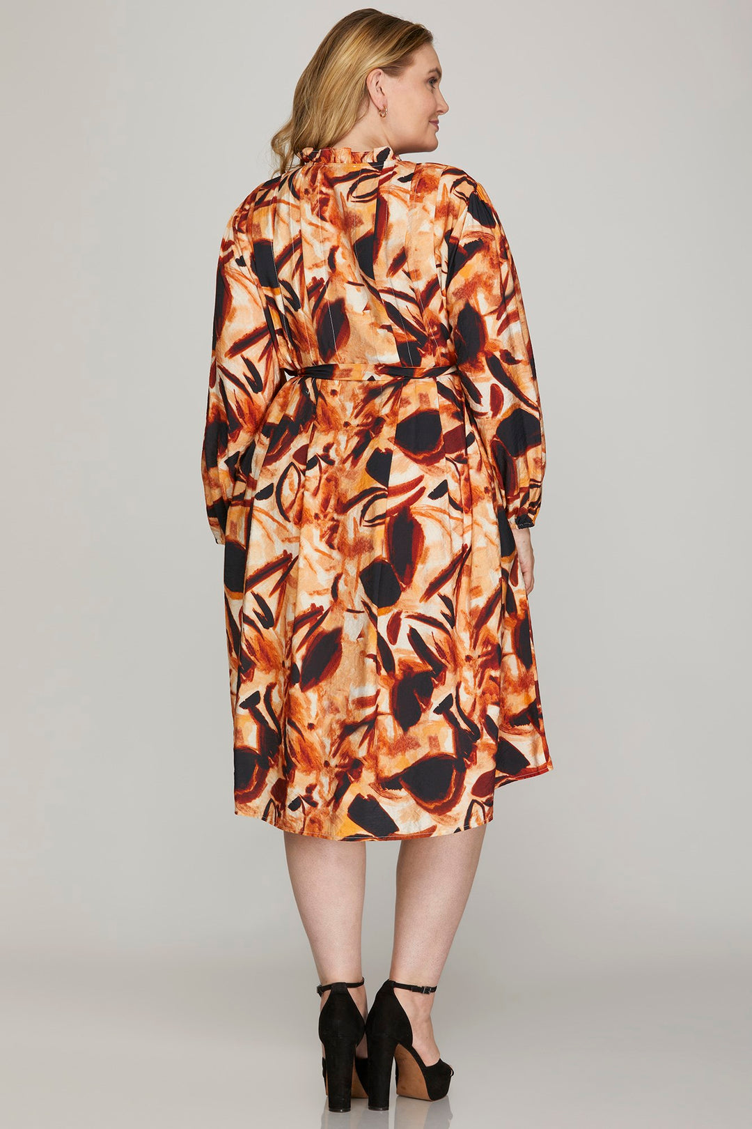 FLAIR WITH THIS PRINT LONG SLEEVE DRESS  SKPSY7515