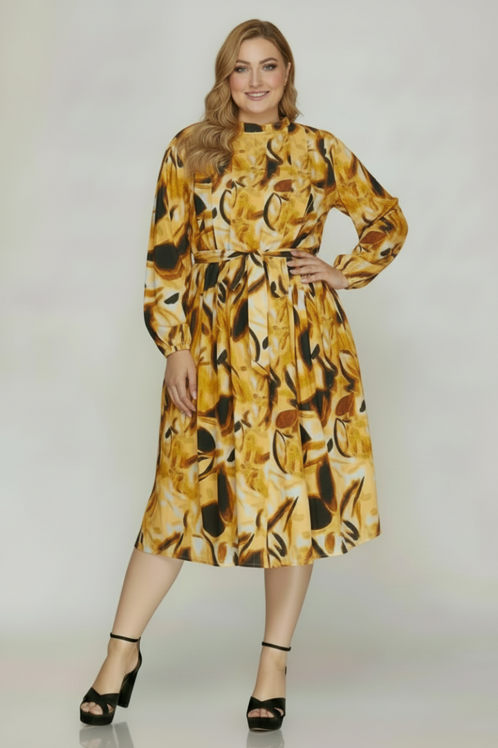 FLAIR WITH THIS PRINT LONG SLEEVE DRESS  SKPSY7515