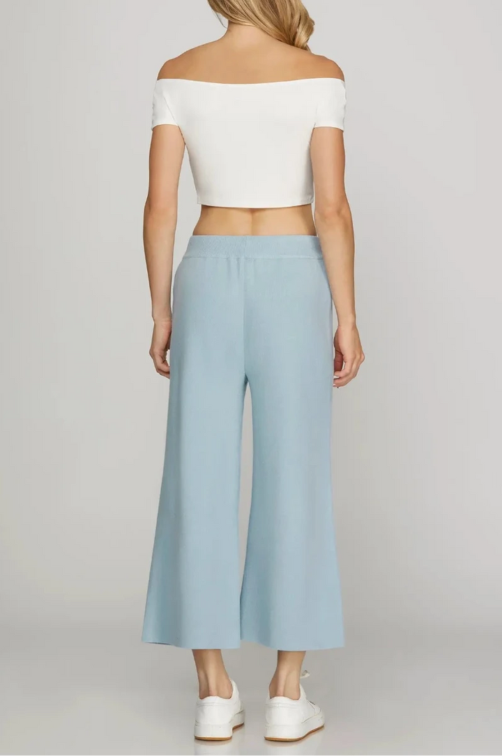 CAPRI SWEATER PANTS WITH ELASTIC WAIST TIE