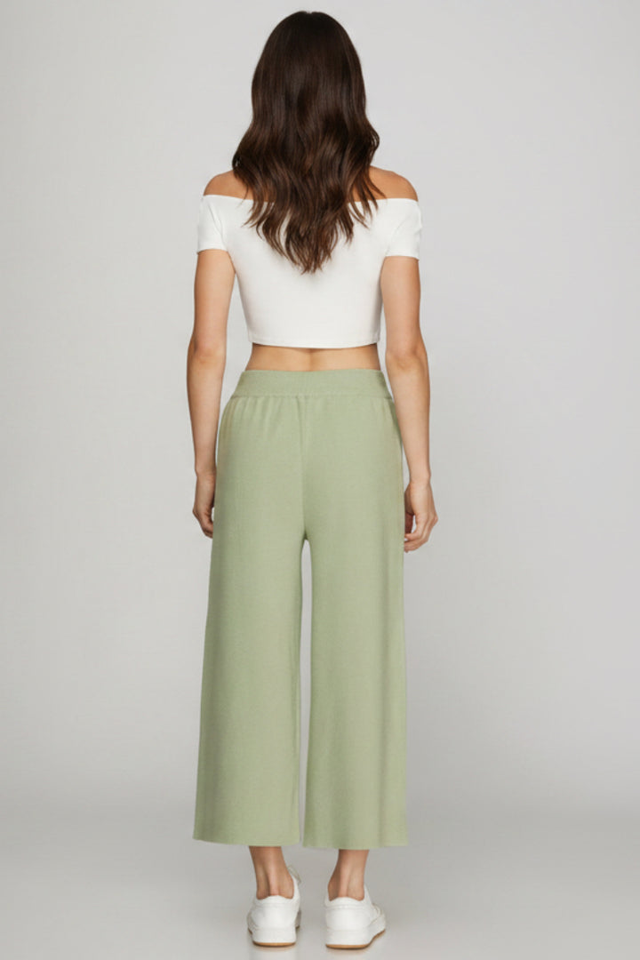 CAPRI SWEATER PANTS WITH ELASTIC WAIST TIE SKSY7956
