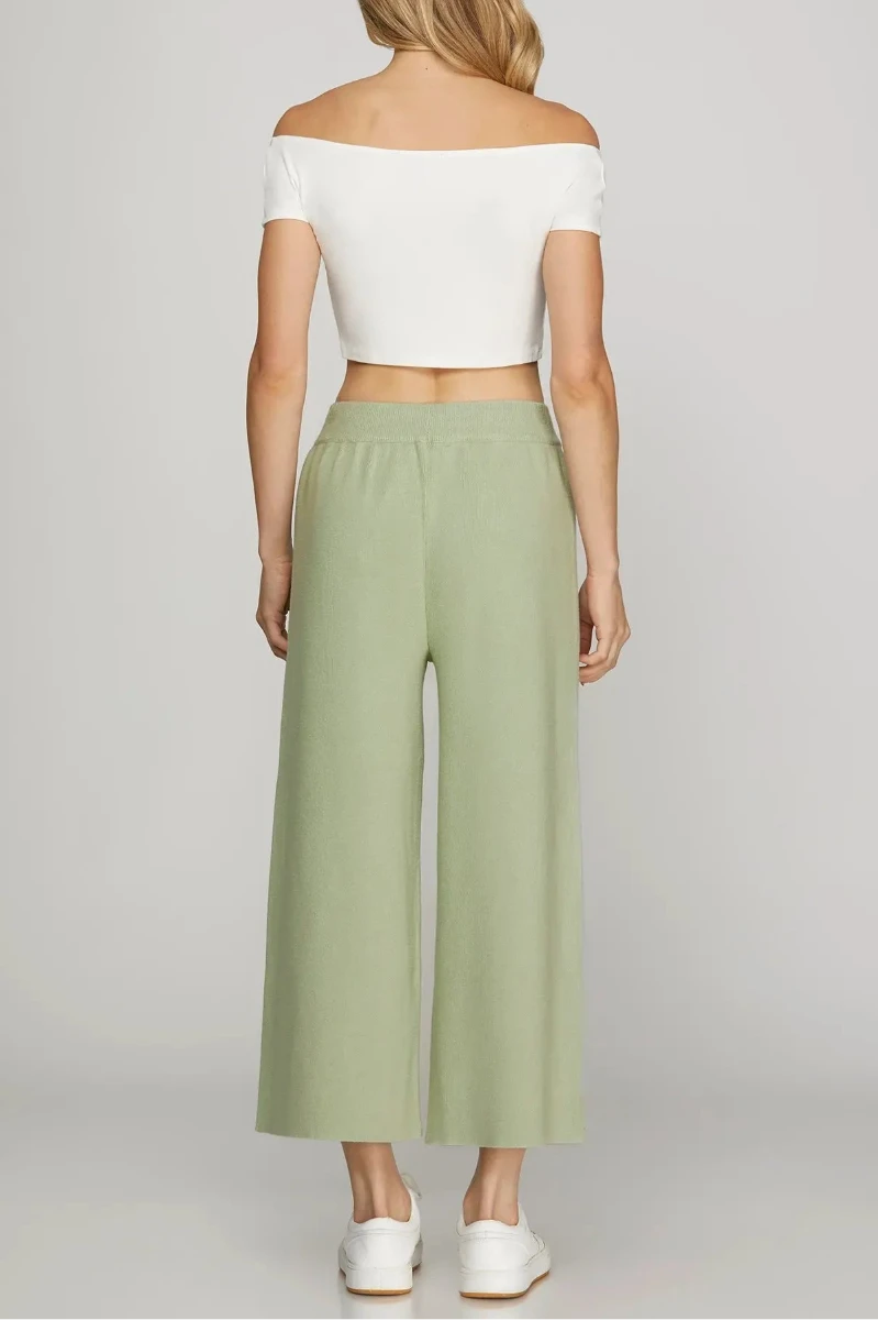 CAPRI SWEATER PANTS WITH ELASTIC WAIST TIE