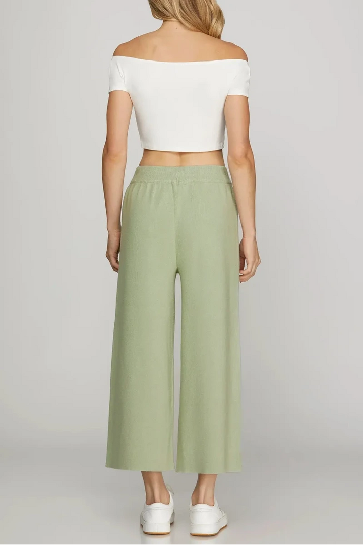 CAPRI SWEATER PANTS WITH ELASTIC WAIST TIE