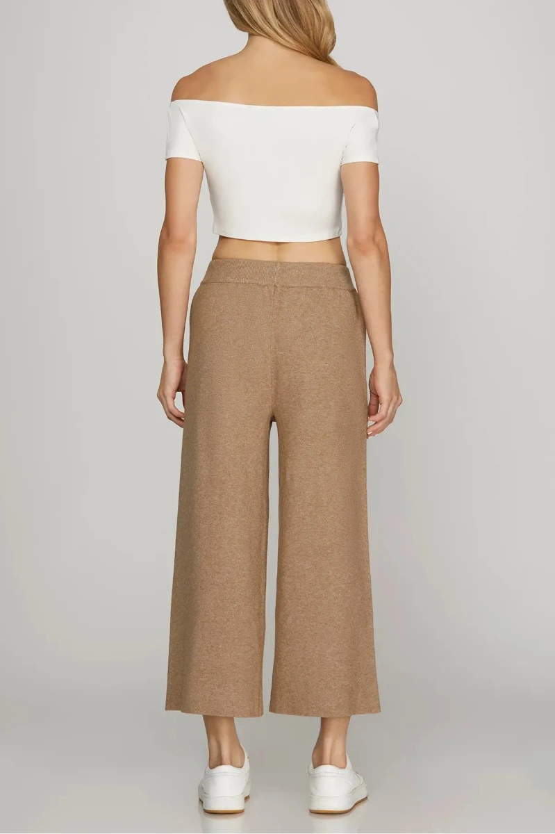 CAPRI SWEATER PANTS WITH ELASTIC WAIST TIE