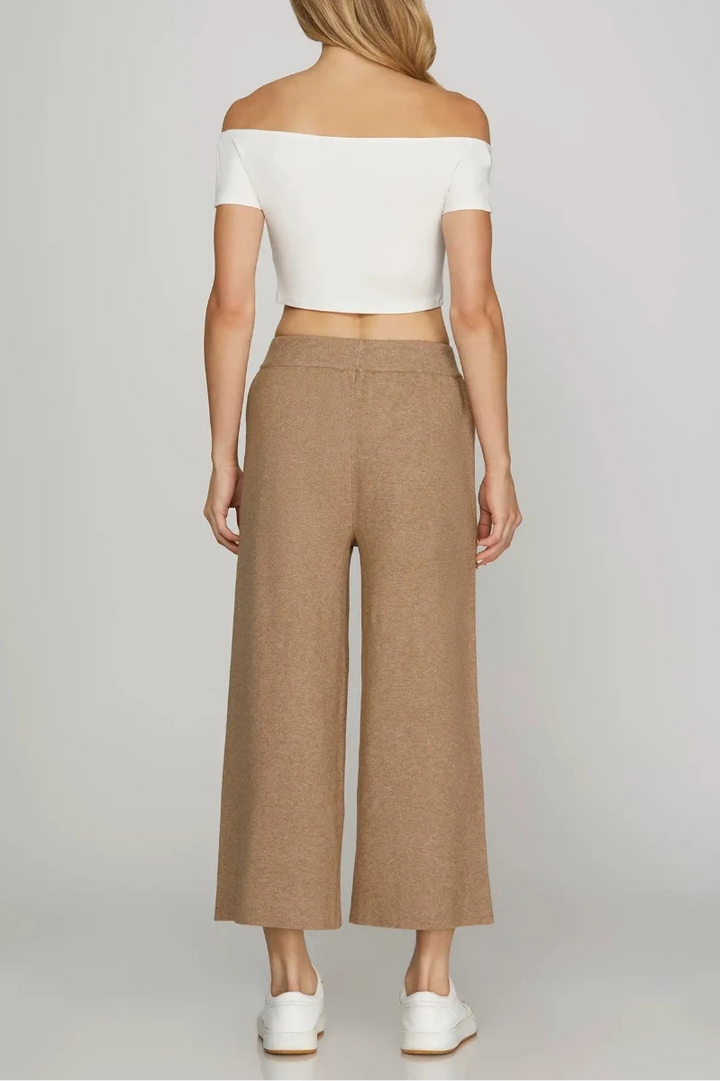 CAPRI SWEATER PANTS WITH ELASTIC WAIST TIE