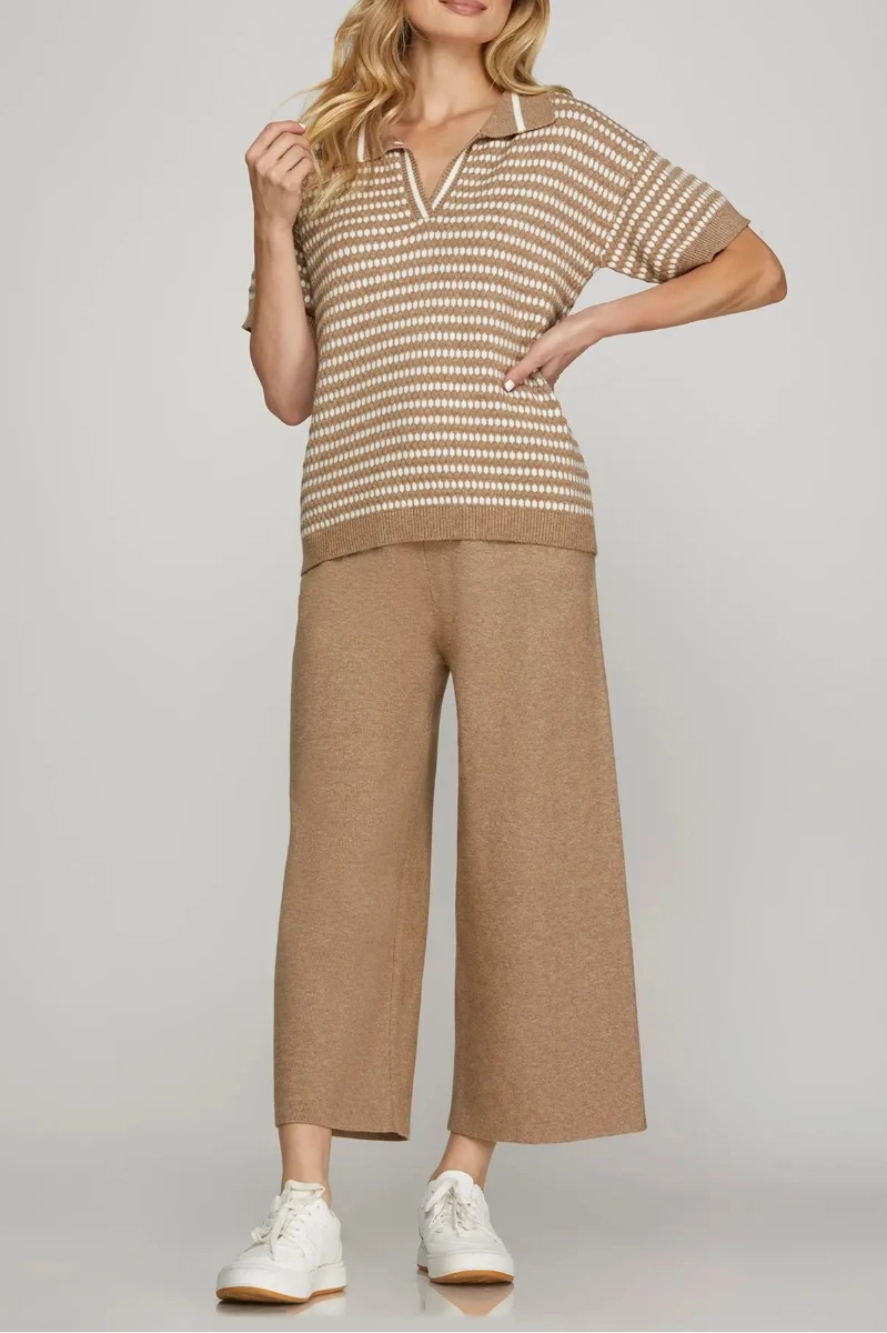 CAPRI SWEATER PANTS WITH ELASTIC WAIST TIE