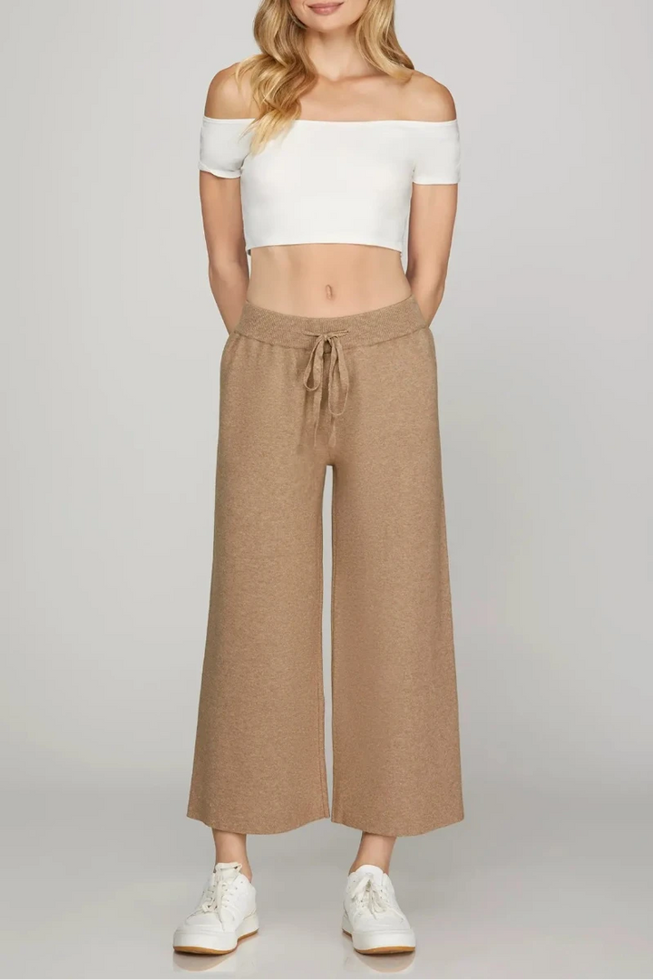 CAPRI SWEATER PANTS WITH ELASTIC WAIST TIE