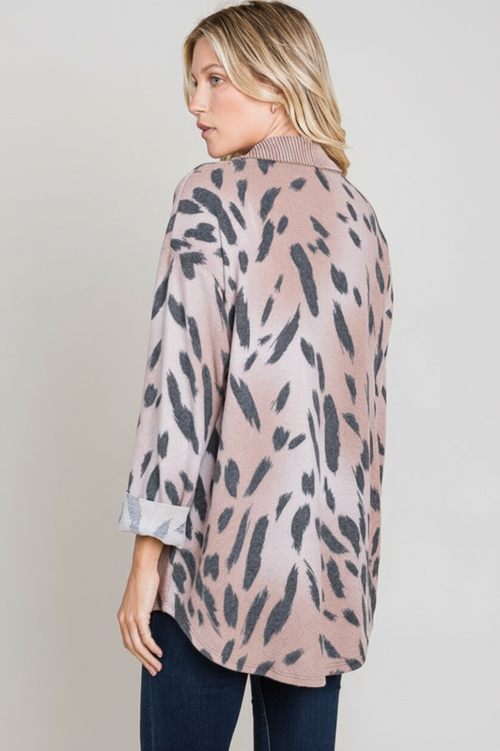 SAND ANIMAL PRINT BUTTON-UP JACKET RJT5934-ANI86 -