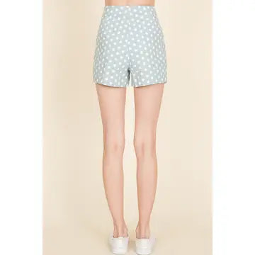 MINT POLKA DOT PRINT SHORTS HMHP1036