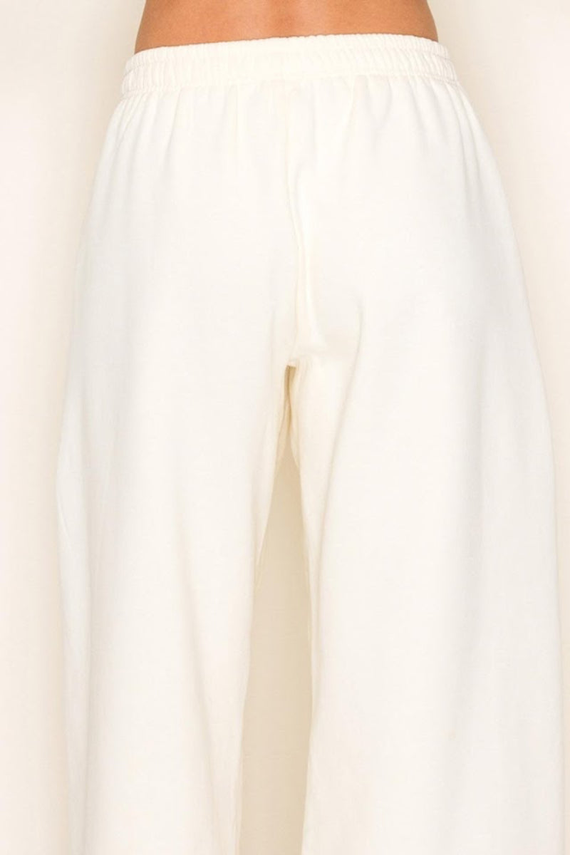 FLEECE WITH SIDE POCKET WIDE LEG PANTS WBPP80011