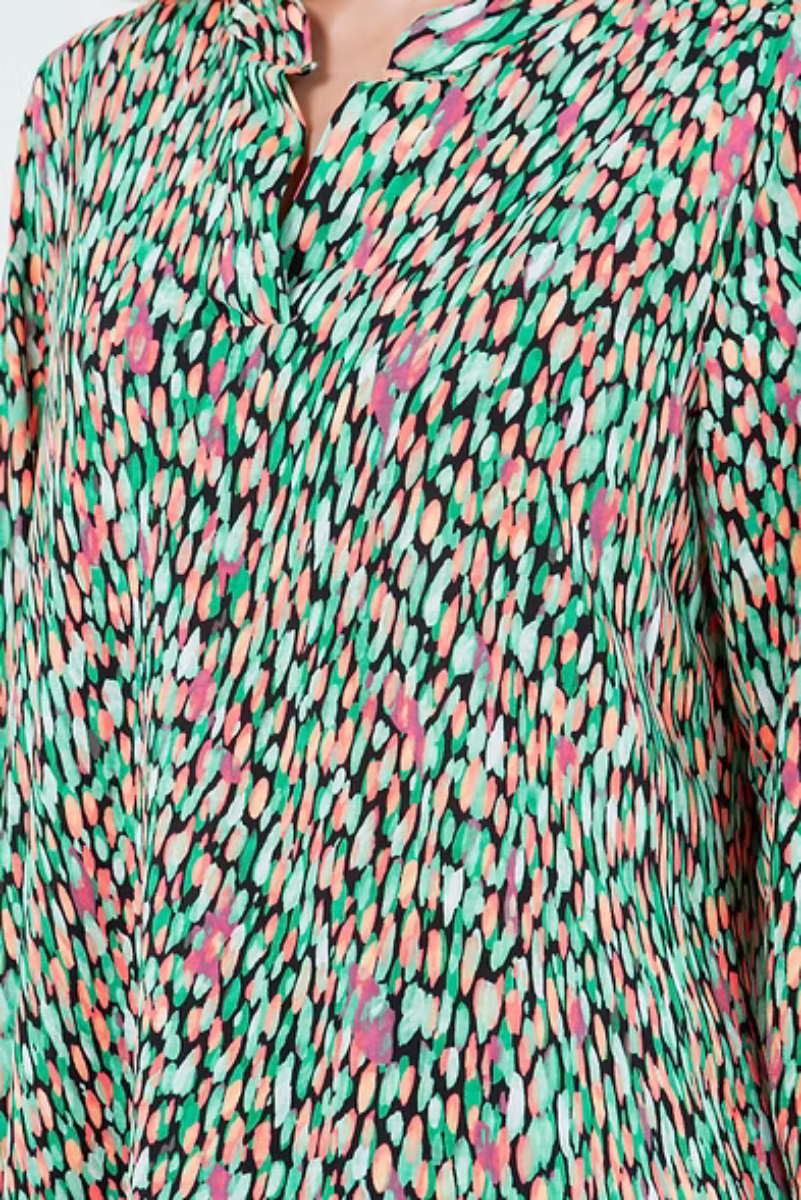 V NECK 3/4 SLEEVE TUNIC TOP-SHB5787-F