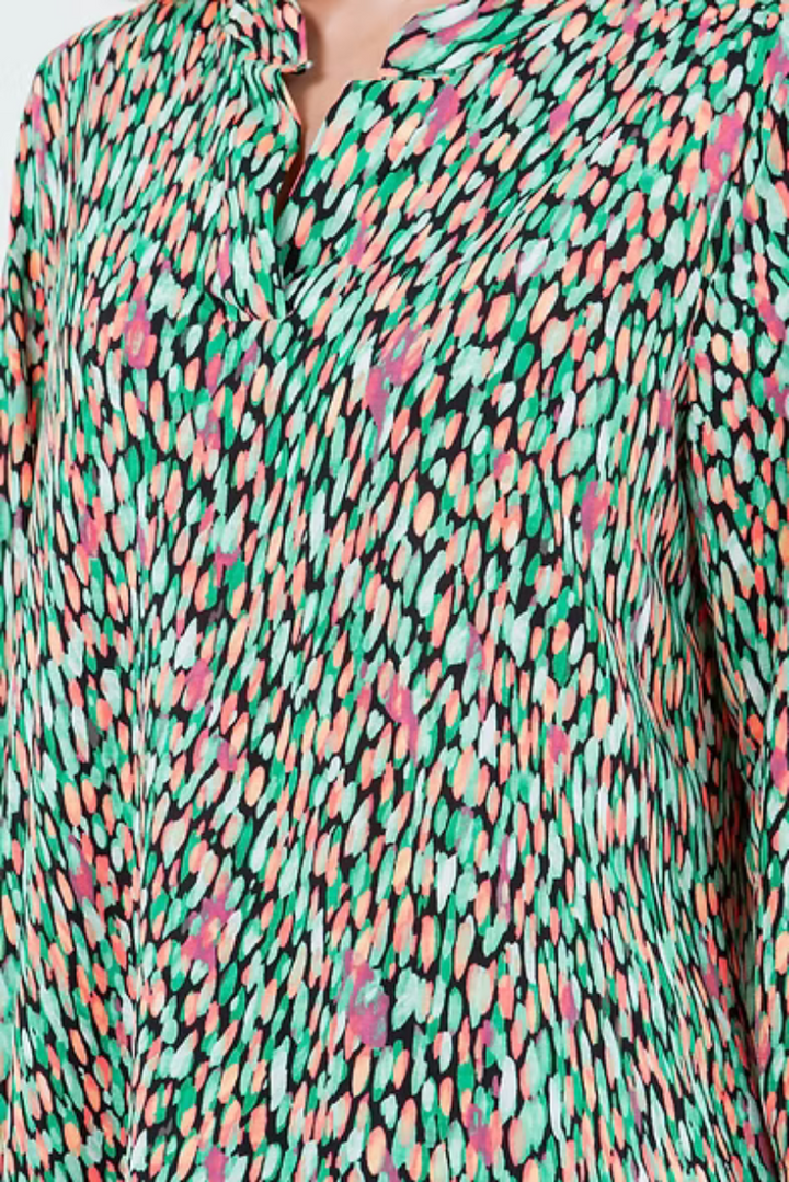V NECK 3/4 SLEEVE TUNIC TOP-SHB5787-F