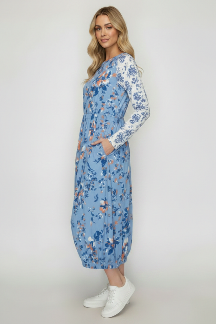 PLUS SIZE SLEEVELESS OVERALL MIDI DRESS