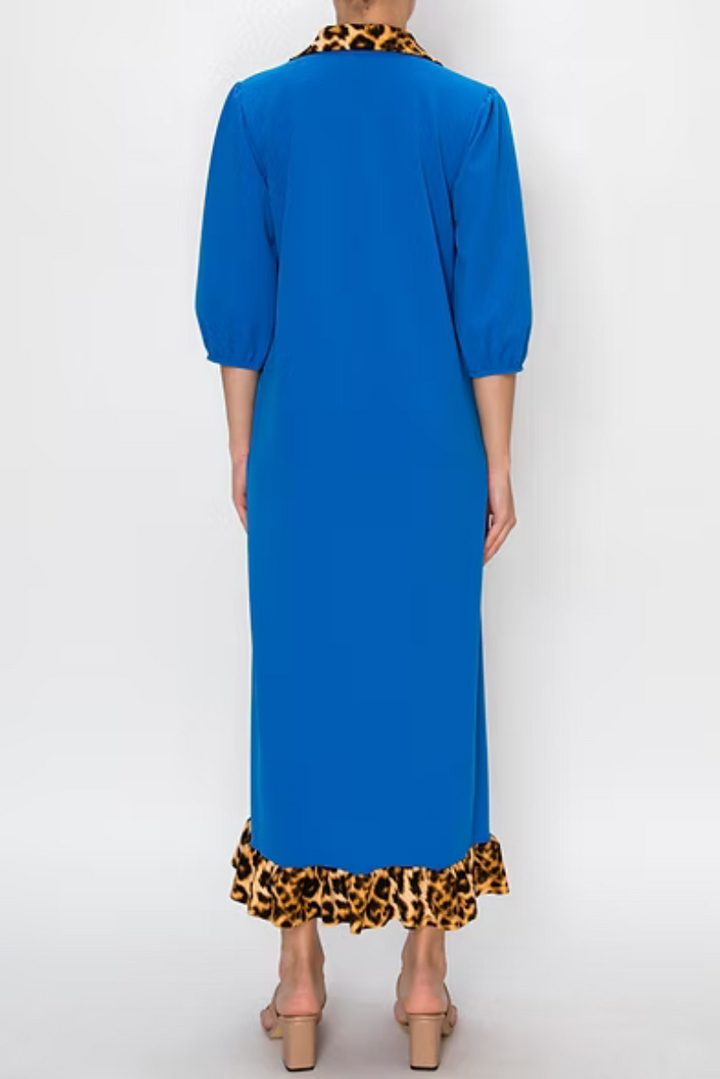 RUFFLED HEM AND ASYMMETRICAL DETAIL PLUS SIZE MIDI DRESS