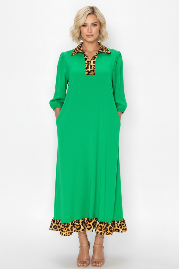 RUFFLED HEM AND ASYMMETRICAL DETAIL PLUS SIZE MIDI DRESS