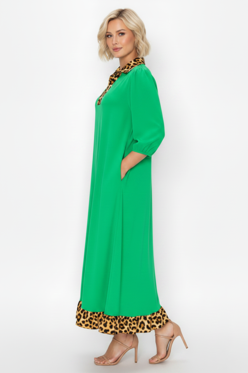 RUFFLED HEM AND ASYMMETRICAL DETAIL PLUS SIZE MIDI DRESS