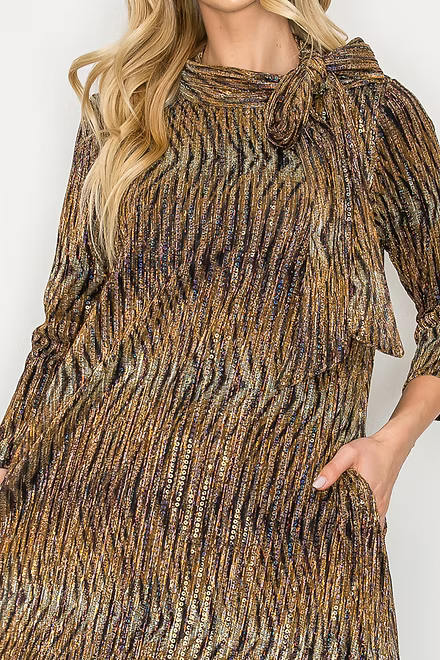 A LINE COCKTAIL DRESS BOW TIE NECKLINE DETAIL