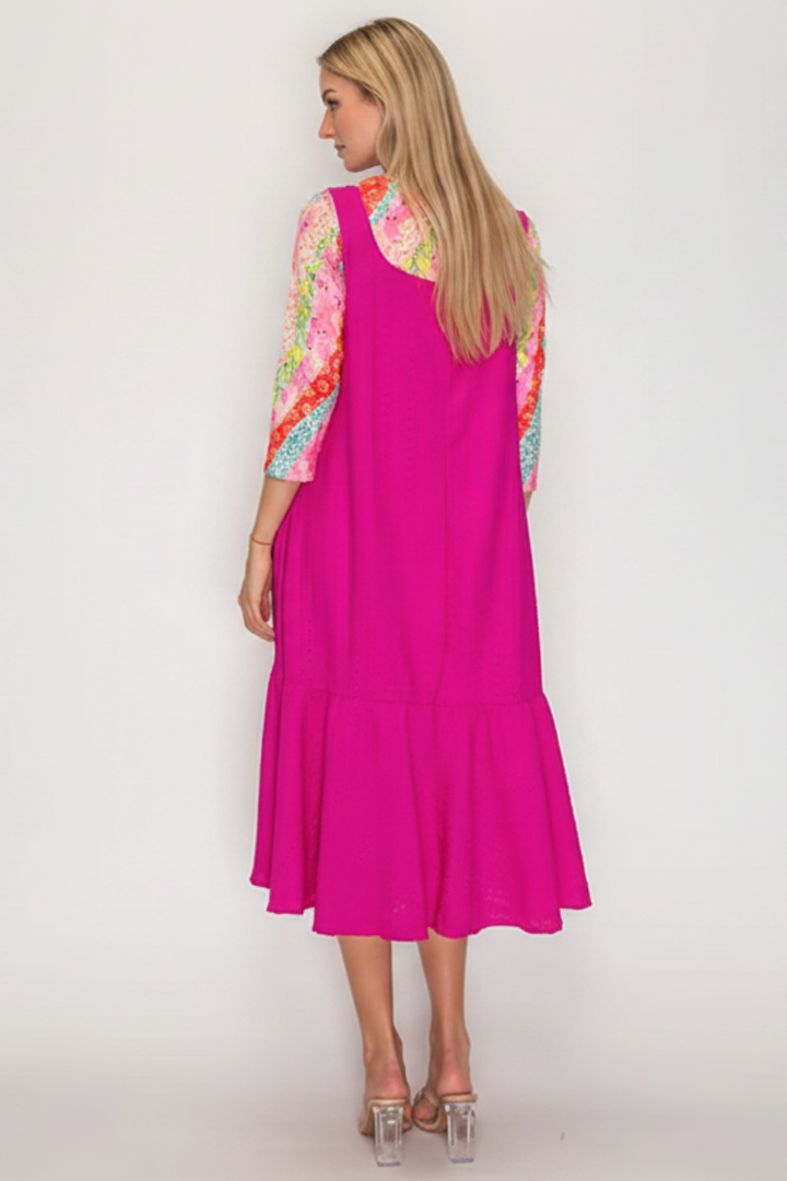 PLUS SIZE BUTTON STRAP DETAILS JUMPER MIDI DRESS SHMD7032