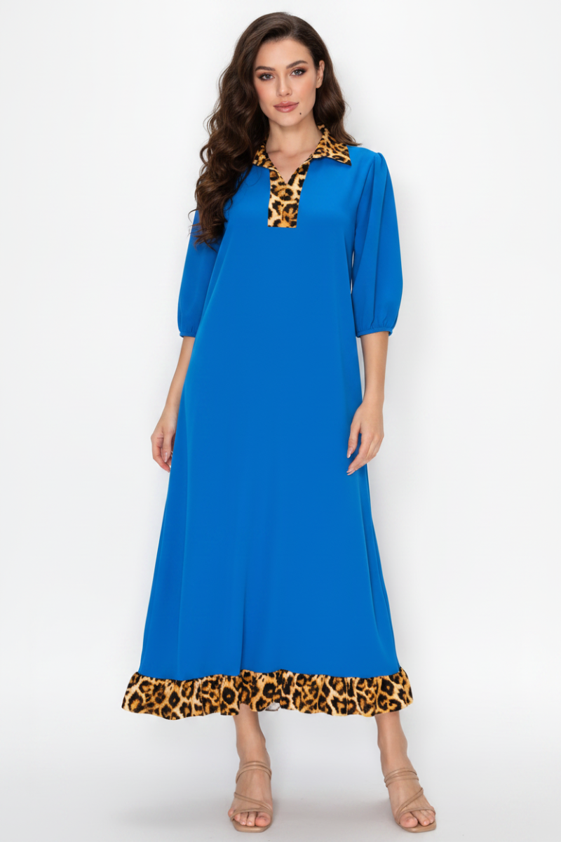 RUFFLED HEM AND ASYMMETRICAL DETAIL PLUS SIZE MIDI DRESS