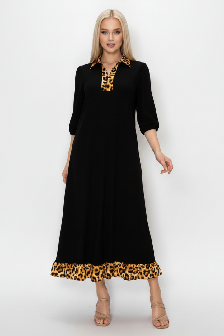 RUFFLED HEM AND ASYMMETRICAL DETAIL PLUS SIZE MIDI DRESS