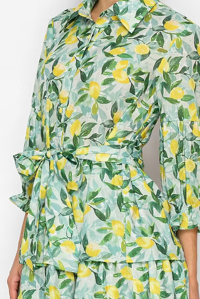 LEMON FLORAL TIERED MIDI DRESS SHD1039