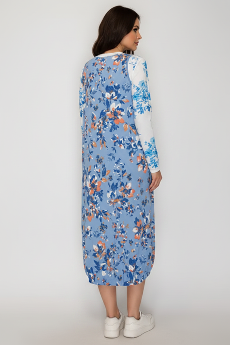 SLEEVELESS OVERALL MIDI DRESS