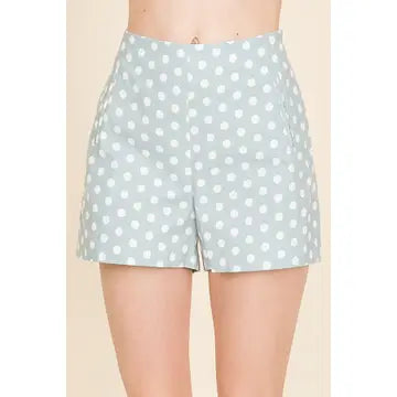 MINT POLKA DOT PRINT SHORTS HMHP1036
