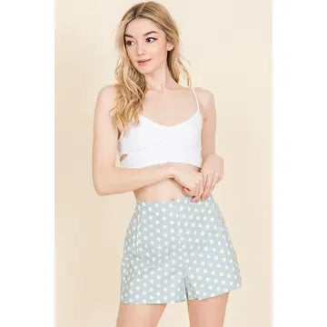 MINT POLKA DOT PRINT SHORTS HMHP1036