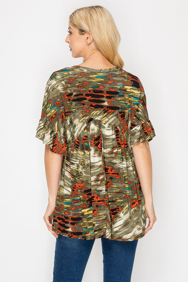 OLIVE SHORT SLEEVE TOP