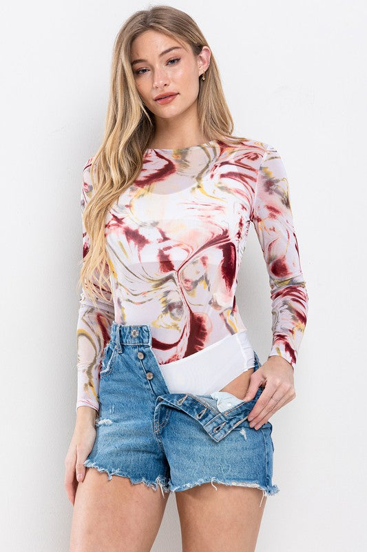 MUSTARD SUBLIMATION BODYSUIT   BY61043PC1