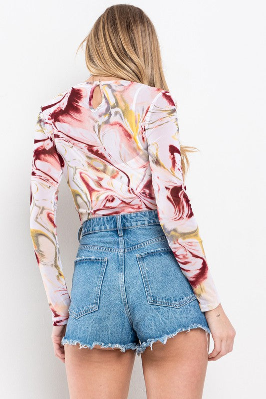 MUSTARD SUBLIMATION BODYSUIT   BY61043PC1