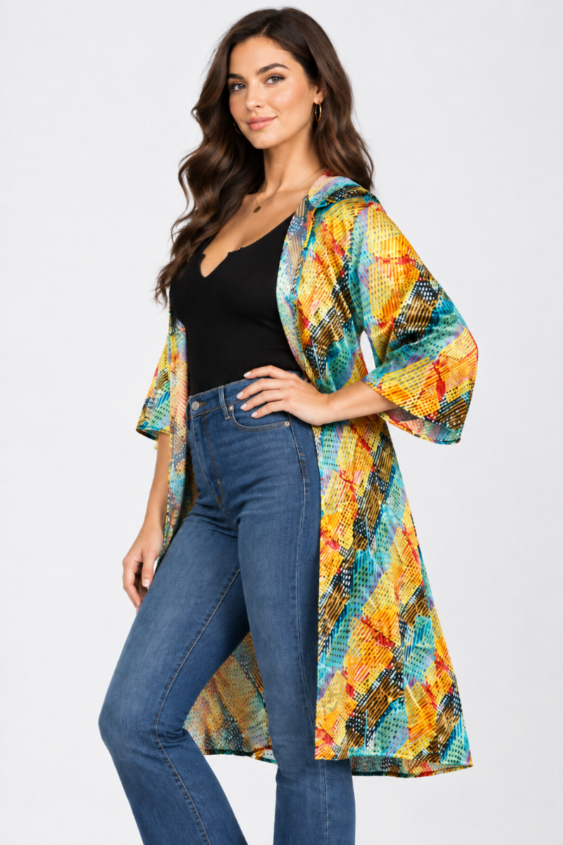 MAUVE PLUS SIZE HOODY COVER-UP CARDIGAN-T6607P-