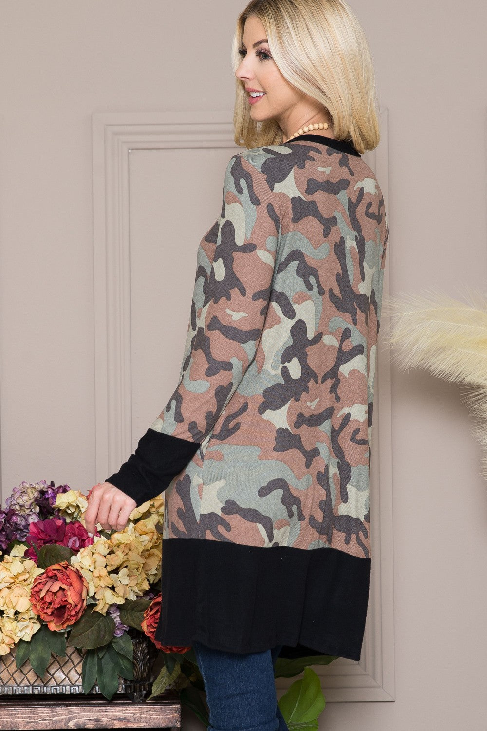 OLIVE/CAMO CAMO PRT CARDIGAN BTTN DOWN