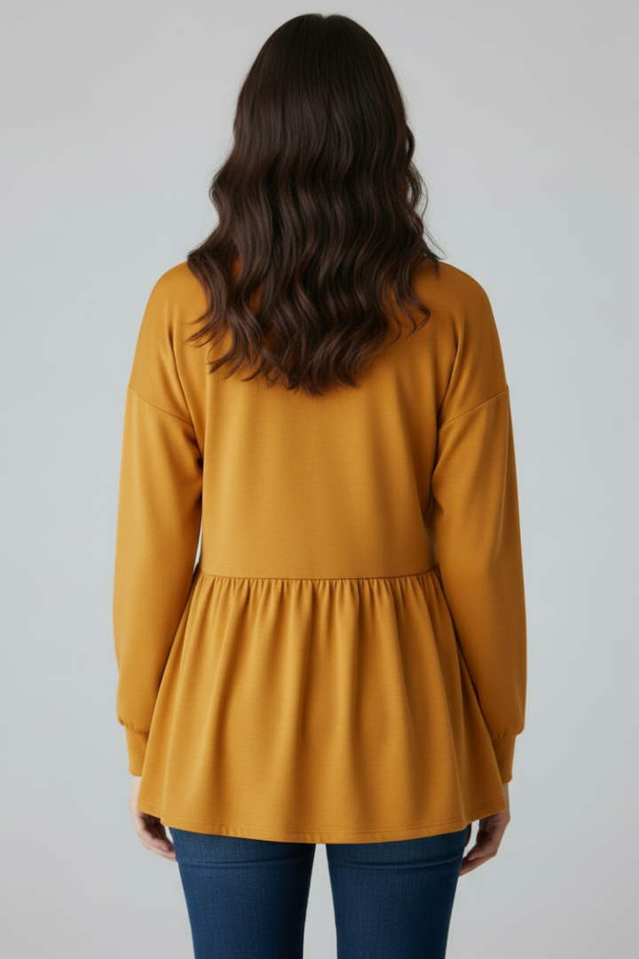 PUFF SLEEVE BUTTON DOWN SHACKET TOP HMEJ6739