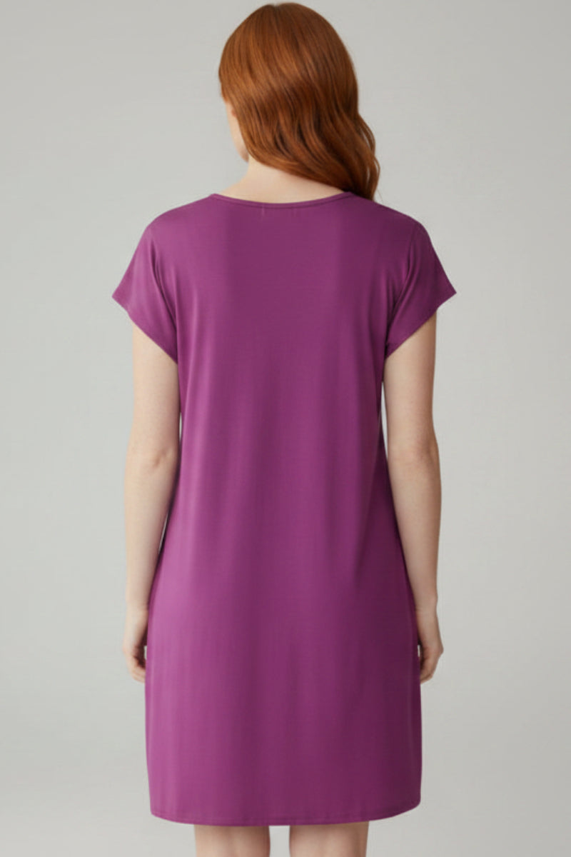 DOLMAN SLEEVE KEYHOLE TIE-NECK MINI DRESS HMED6741-10