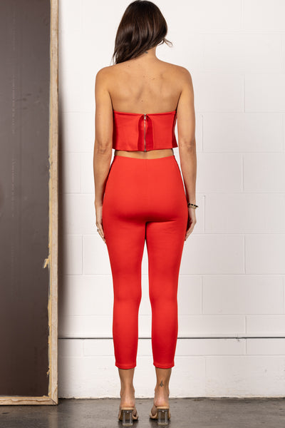 RED TUBE AND PANTS TWO PIECE SET BS01225