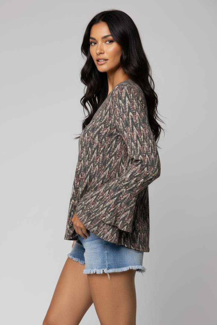 BELL LONG SLEEVES KNIT TOP TJ10311-