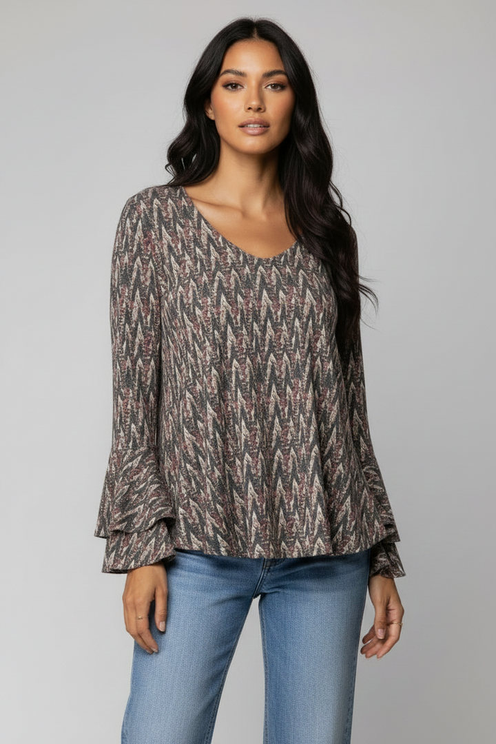 BELL LONG SLEEVES KNIT TOP TJ10311-