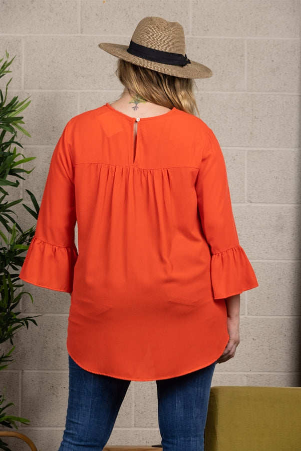 BELL LONG SLEEVES PLUS SIZE TOP