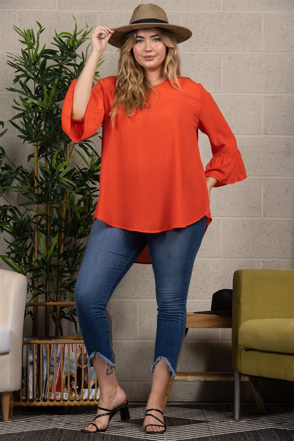 BELL LONG SLEEVES PLUS SIZE TOP