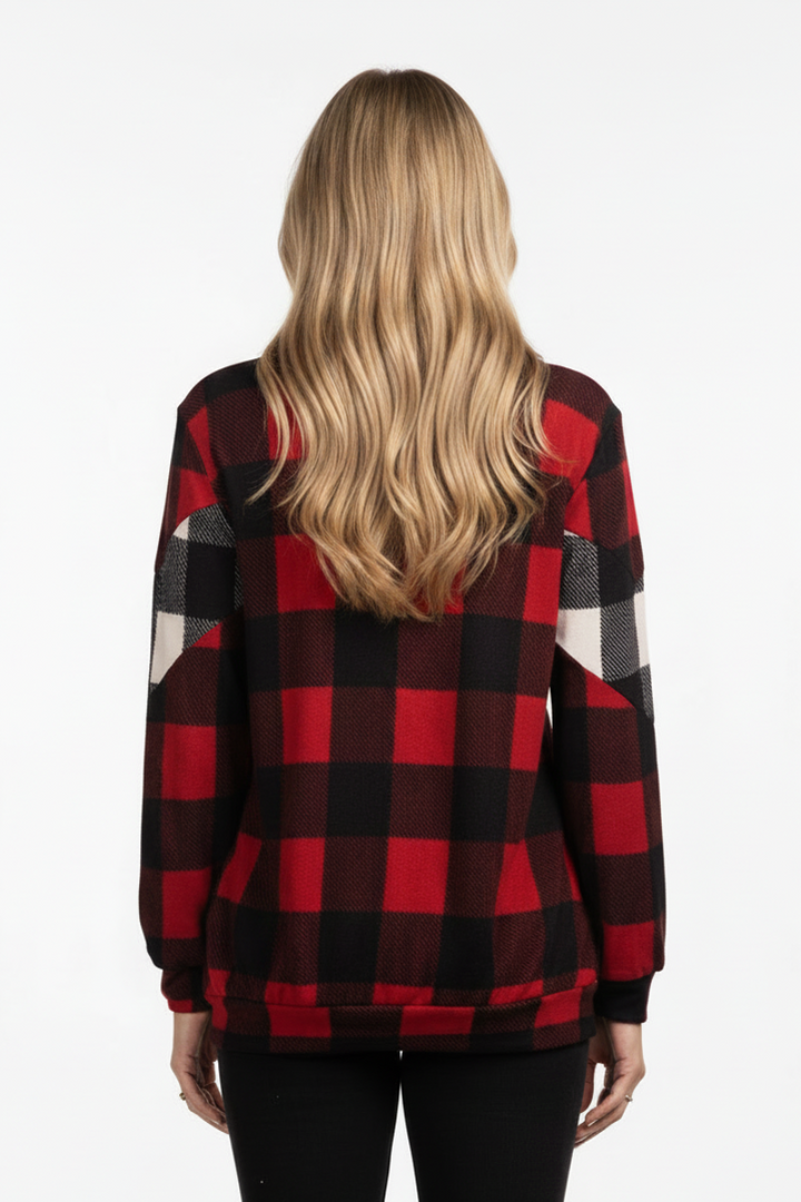 MADRAS PRINT LONG SLEEVE TOP  ET5153-19