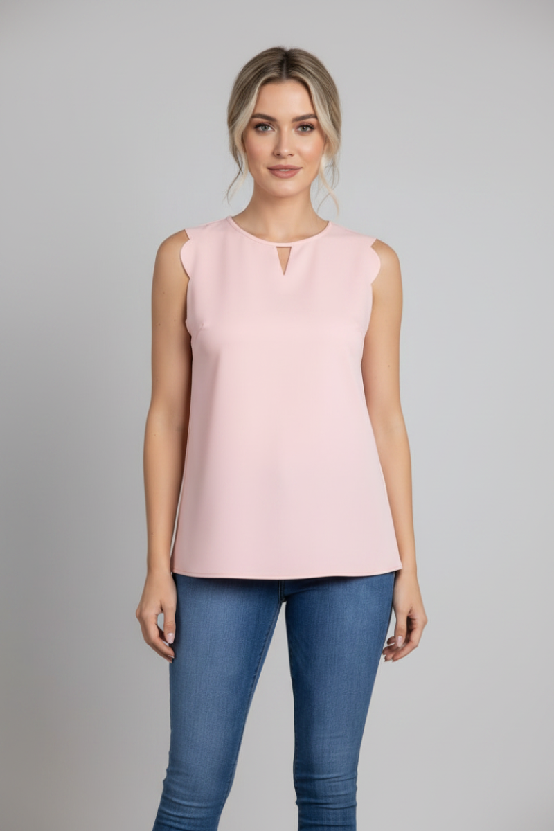 WAVE CUT SLEEVELESS TOP*