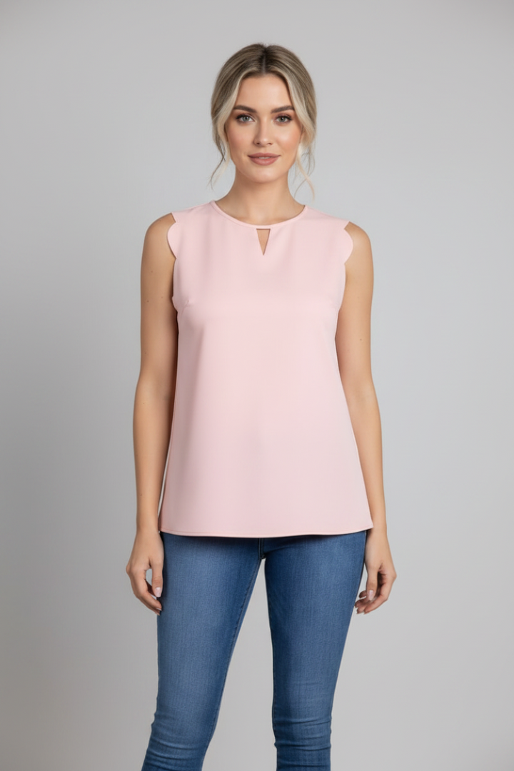 WAVE CUT SLEEVELESS TOP*