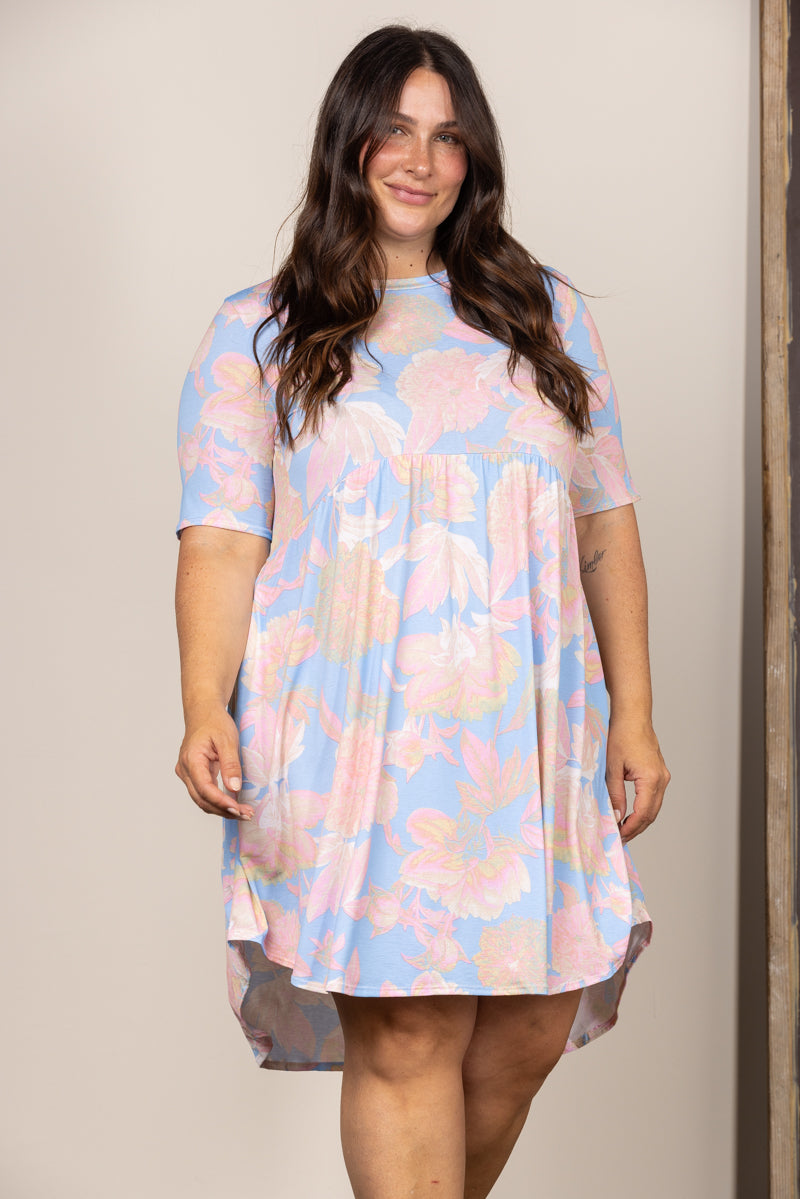 pastel dress plus Plus Size Twist Front A-Line Midi Dress