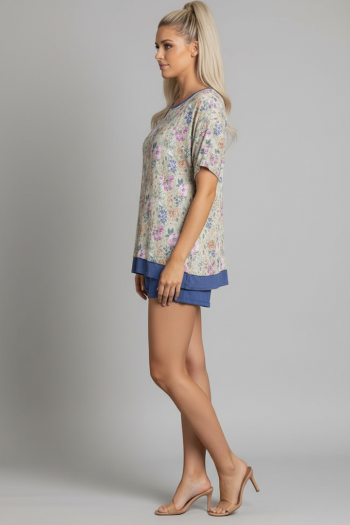 OLIVE SELLY FLORAL PRINT TOP