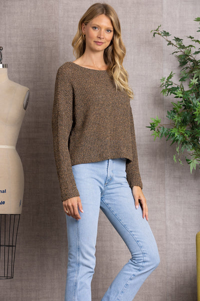 CABLE KNIT LONG SLEEVES TOP